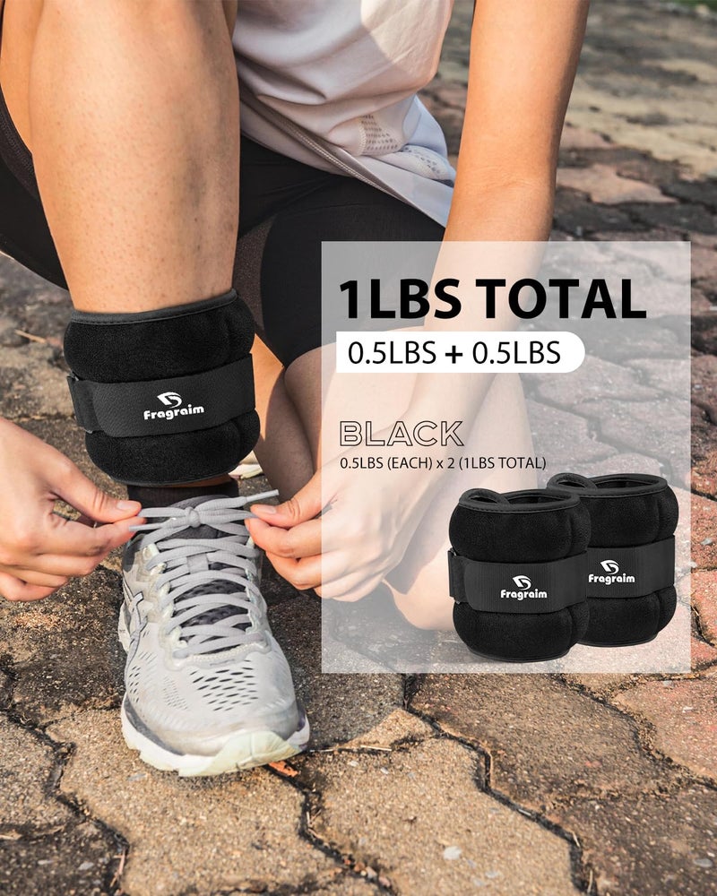 Fragraim Ankle Weights  0.5 Lb X 2 Wrist Leg Arm Weights for Women  Kids and Men  Comfortable and Soft  Pretty Sturdy  Perfect for Dancing  Running  Walking  Fitness  Workout  Physical Therapy - Black - Image 4